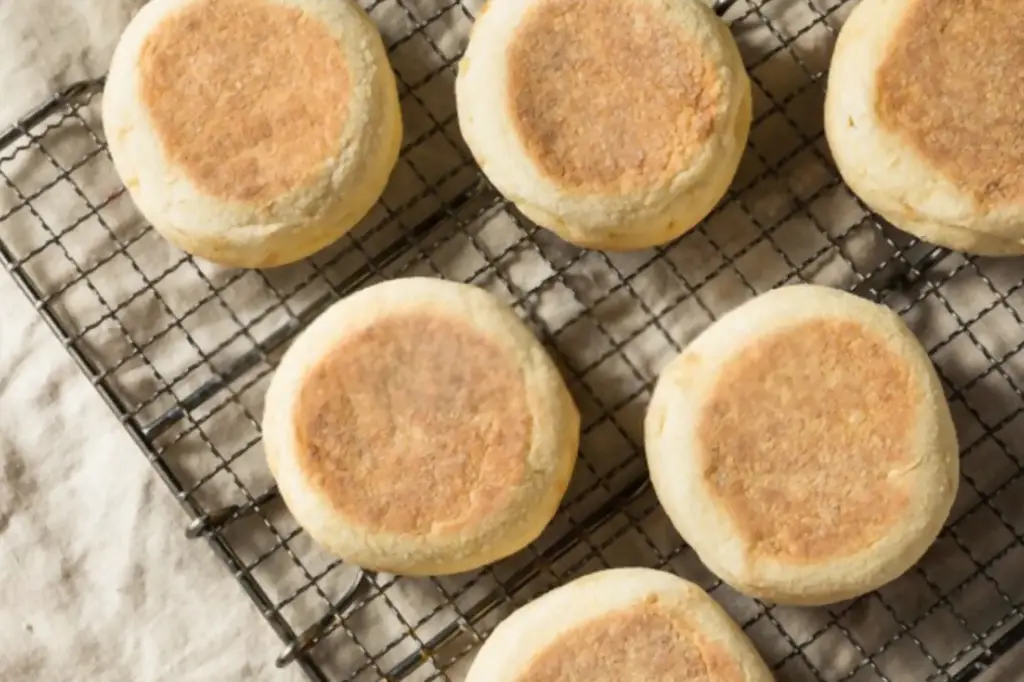 English Muffins on an Oven Rack