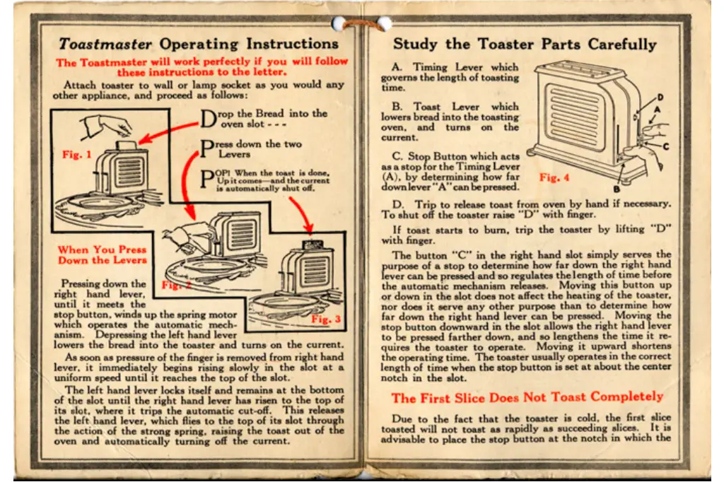 Toastmaster 1-A-1 manual - operating instructions.